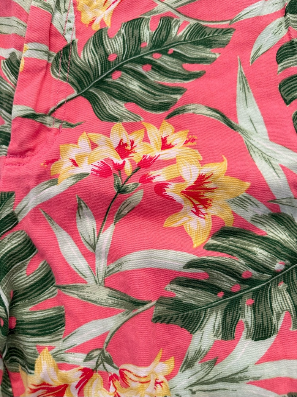 Caribbean Pink and Green Tropical Print Shorts size 14 preppy, coastal. Resort - Picture 3 of 8